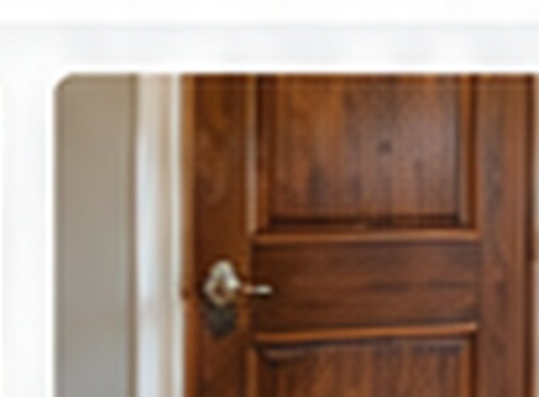 Illustrative stained wooden door